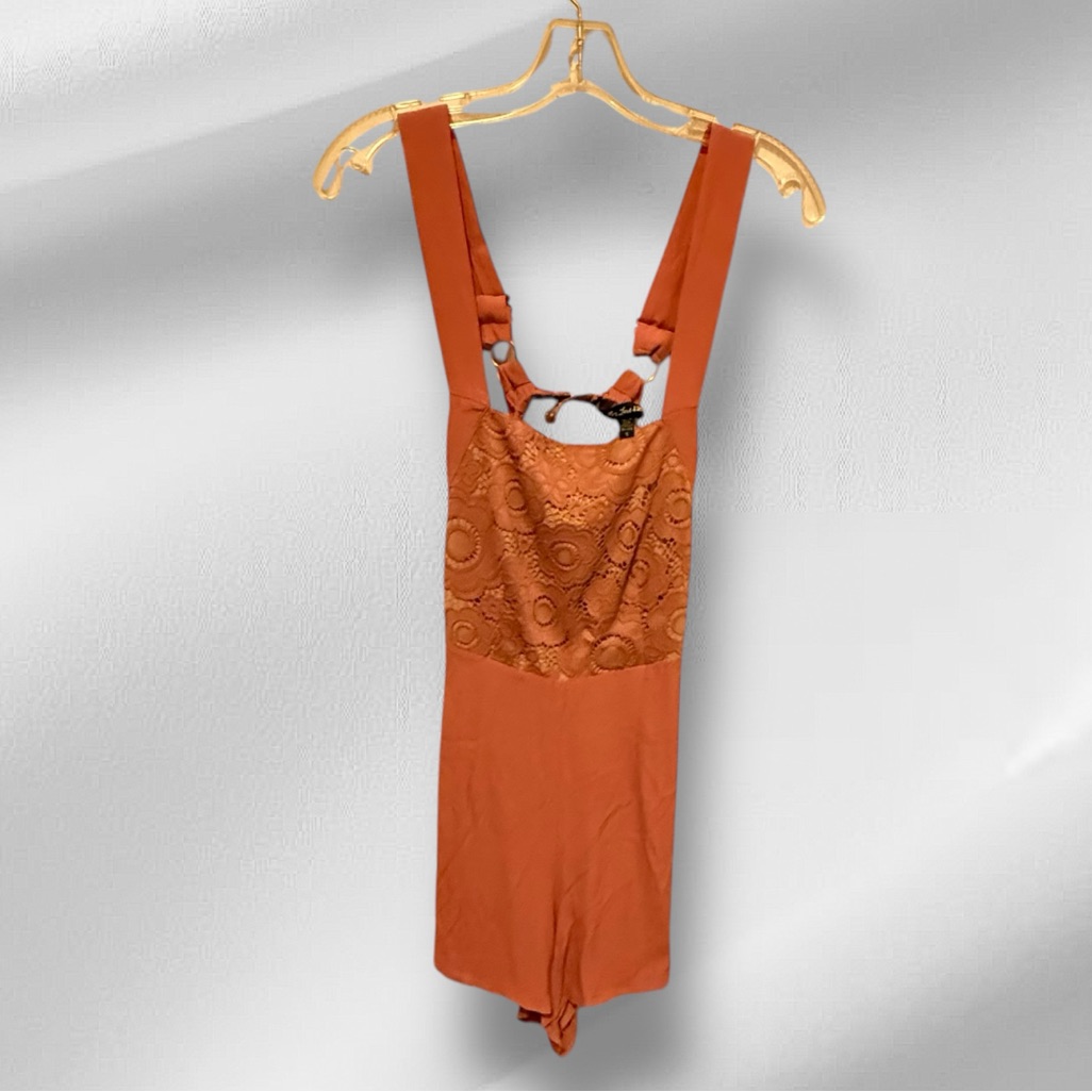 For Love & Lemons Lace Shorts Overall Romper
